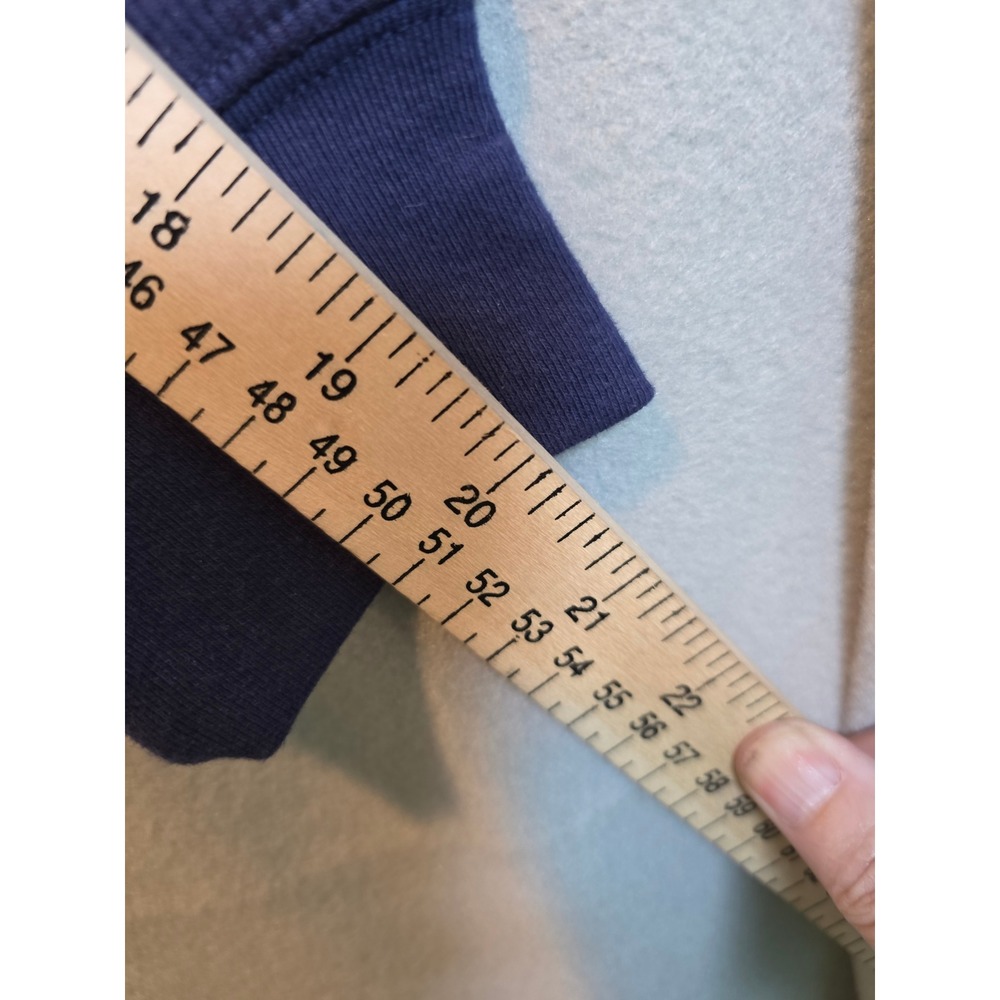 Wild Fable Navy Blue Waffle Knit Raw Hem Cropped Thermal Top XL - Picture 5 of 8